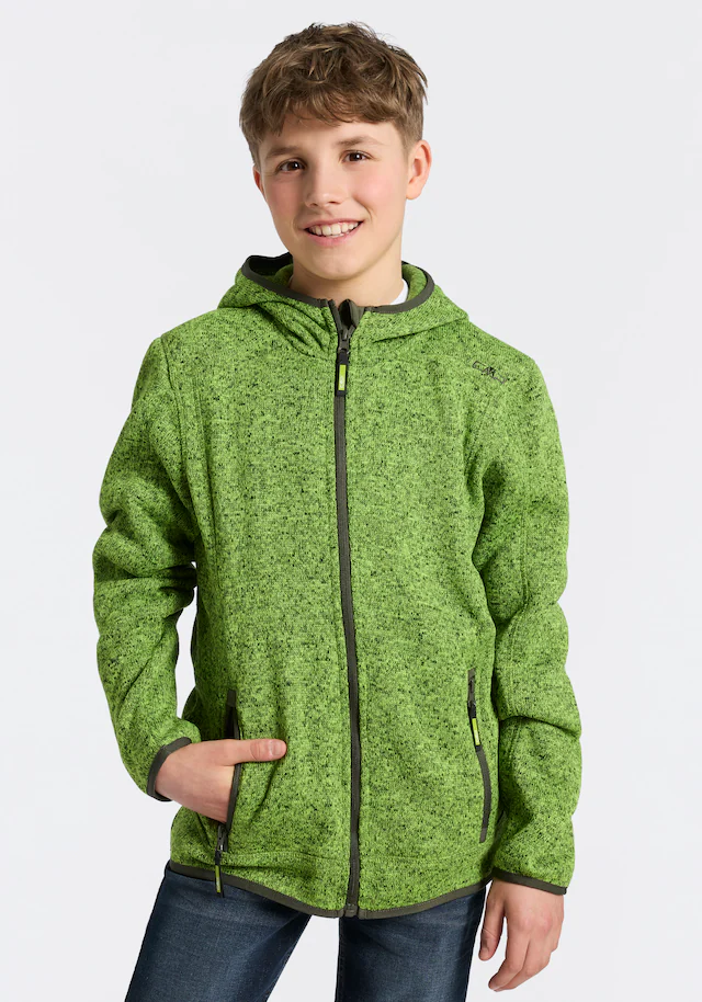 CMP Strickfleecejacke »KID JACKET FIXED HOOD« mit Kapuze wasserabweisend, windabweisend, mit Kapuze, wärmeisolierend