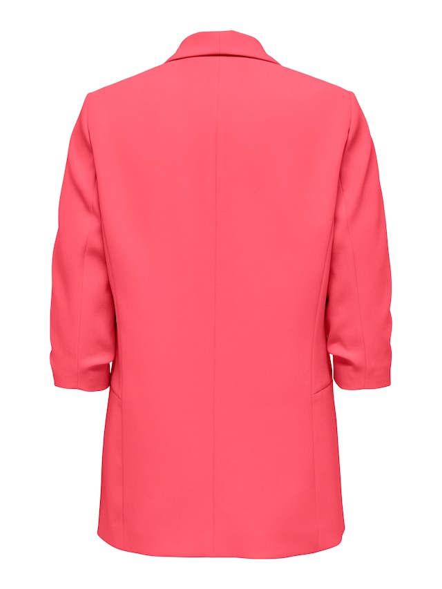 ONLY Kurzblazer »ONLELLA – Femininer Blazer mit 3/4-Ärmeln und Raffung« regular fit, casual, Web, Kunstfaser, V-Ausschnitt