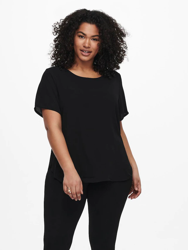 ONLY CARMAKOMA Shirtbluse »CARVICA SS TOP WVN NOOS« Materialmix, regular fit