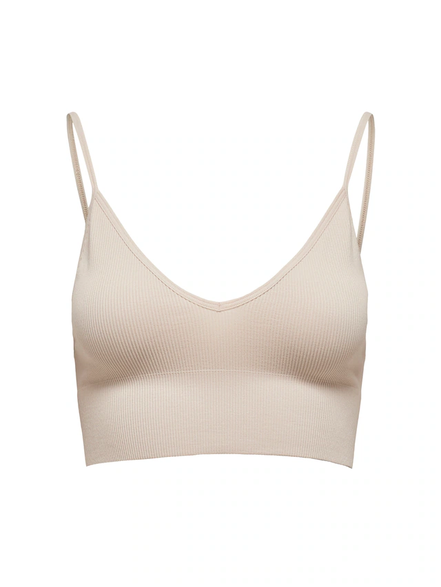 ONLY Bustier »ONLVICKY RIB SEAMLESS V-NECK TOP NOOS« Materialmix