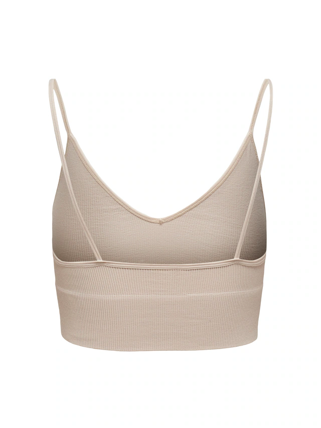 ONLY Bustier »ONLVICKY RIB SEAMLESS V-NECK TOP NOOS« Materialmix