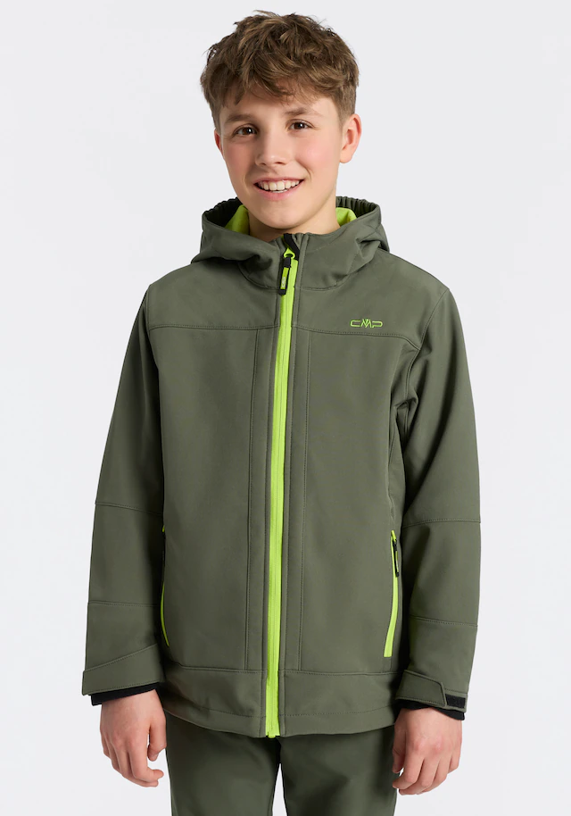 CMP Softshelljacke »KID SOFTSHELL JACKET FIX HOOD« mit Kapuze wasserabweisend, windabweisend, mit Reißverschlusstaschen