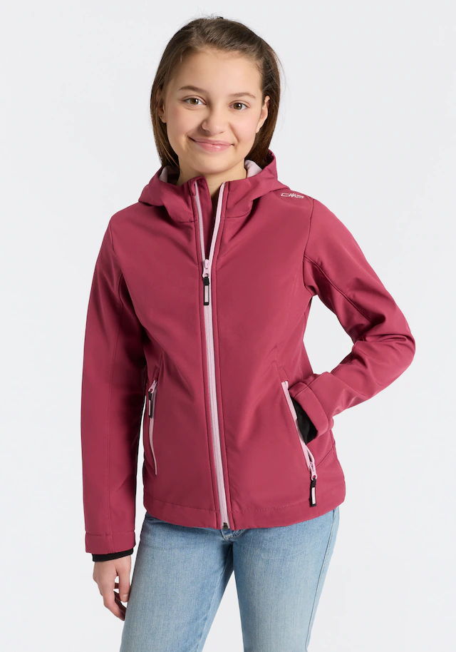 CMP Softshelljacke »KID G SOFTSHELL JACKET« mit Kapuze für Kinder, mit Kapuze, atmungsaktiv, wasserabweisend, windabweisend