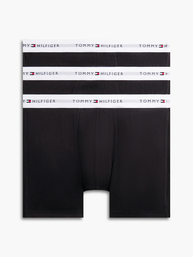 Tommy Hilfiger Underwear Boxershorts »3P BOXER BRIEF WB« Packung, 3er-Pack, 3 Stk. mit kontrastfarbenem Logobund