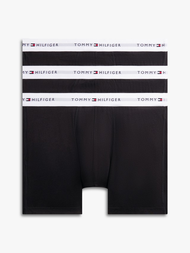 Tommy Hilfiger Underwear Boxershorts »3P BOXER BRIEF WB« Packung, 3er-Pack, 3 Stk. mit kontrastfarbenem Logobund