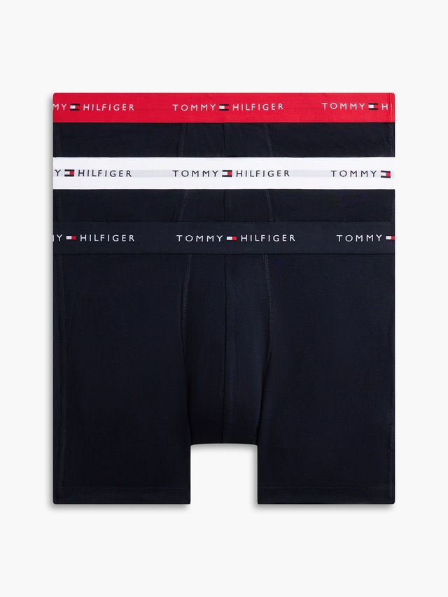 Tommy Hilfiger Underwear Boxershorts »3P BOXER BRIEF WB« Packung, 3er-Pack, 3 Stk. mit kontrastfarbenem Logobund
