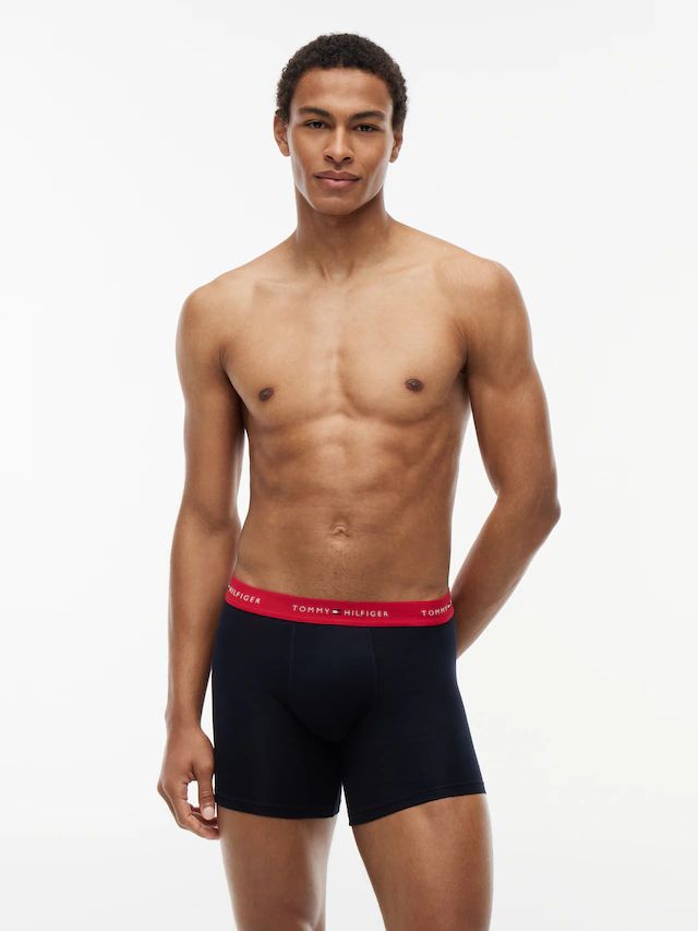 Tommy Hilfiger Underwear Boxershorts »3P BOXER BRIEF WB« Packung, 3er-Pack, 3 Stk. mit kontrastfarbenem Logobund
