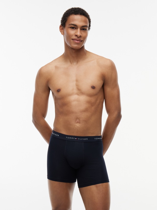 Tommy Hilfiger Underwear Boxershorts »3P BOXER BRIEF WB« Packung, 3er-Pack, 3 Stk. mit kontrastfarbenem Logobund