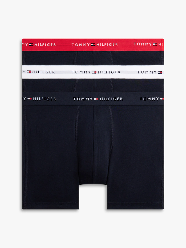Tommy Hilfiger Underwear Boxershorts »3P BOXER BRIEF WB« Packung, 3er-Pack, 3 Stk. mit kontrastfarbenem Logobund