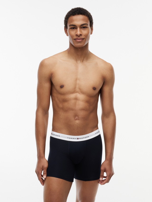 Tommy Hilfiger Underwear Boxershorts »3P BOXER BRIEF WB« Packung, 3er-Pack, 3 Stk. mit kontrastfarbenem Logobund