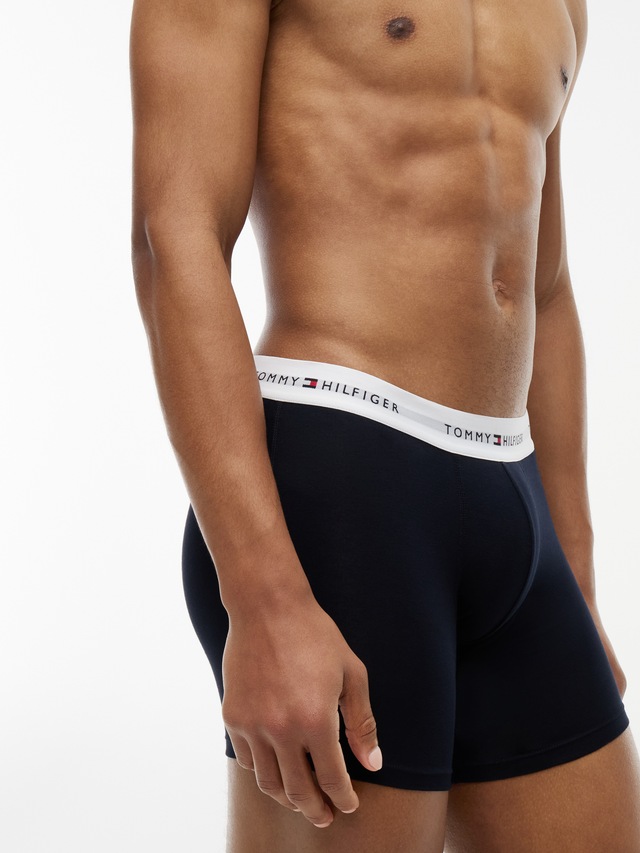 Tommy Hilfiger Underwear Boxershorts »3P BOXER BRIEF WB« Packung, 3er-Pack, 3 Stk. mit kontrastfarbenem Logobund
