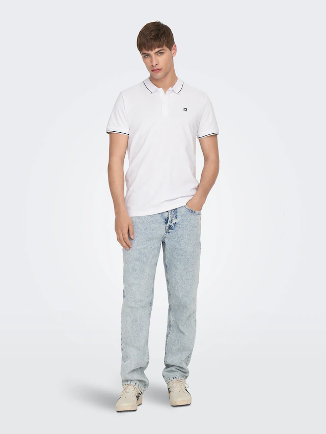 ONLY & SONS »ONSFLETCHER SLIM SS POLO NOOS« Baumwolle, normal geschnitten