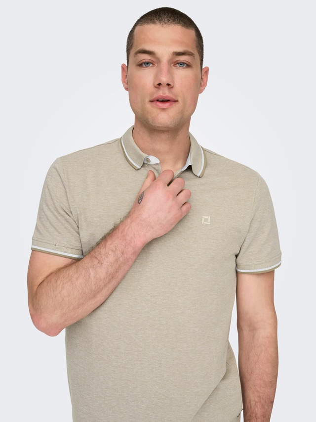 ONLY & SONS »ONSFLETCHER SLIM SS POLO NOOS« Baumwolle, normal geschnitten