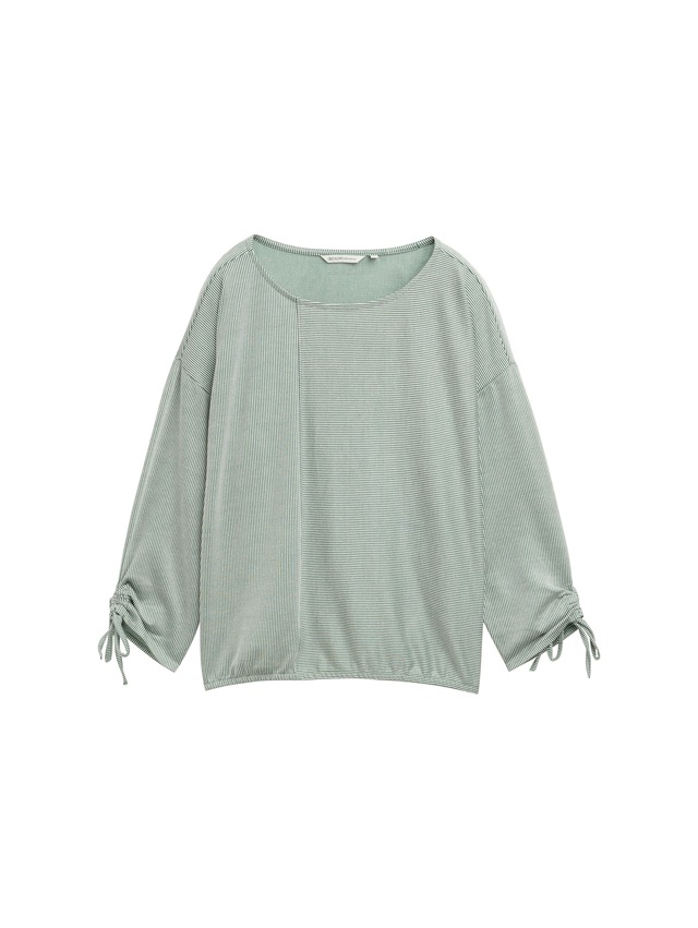 TOM TAILOR Denim 3/4-Arm-Shirt in feiner Rippoptik