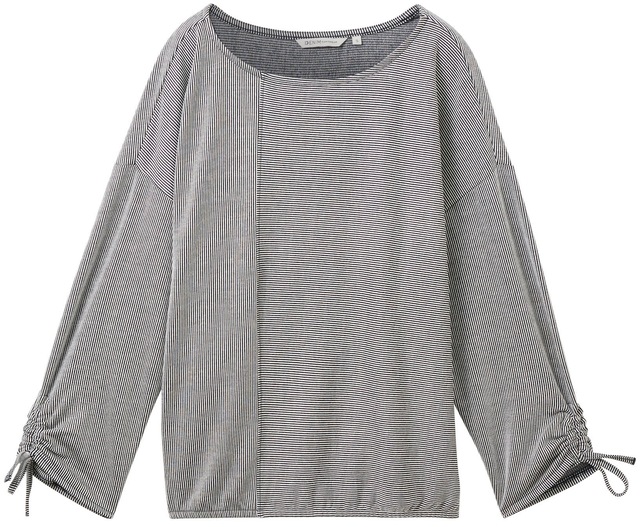 TOM TAILOR Denim 3/4-Arm-Shirt in feiner Rippoptik