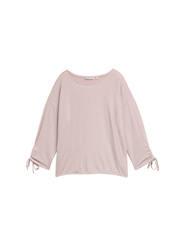 TOM TAILOR Denim 3/4-Arm-Shirt in feiner Rippoptik