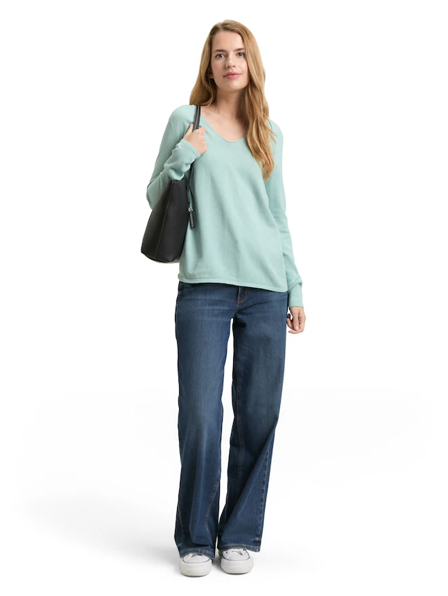 TOM TAILOR V-Ausschnitt-Pullover »Regular« mit V-Ausschnitt