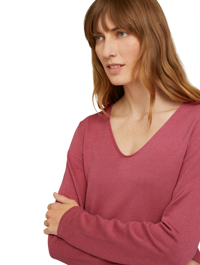 TOM TAILOR V-Ausschnitt-Pullover »Regular« mit V-Ausschnitt
