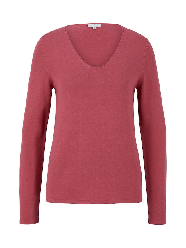 TOM TAILOR V-Ausschnitt-Pullover »Regular« mit V-Ausschnitt