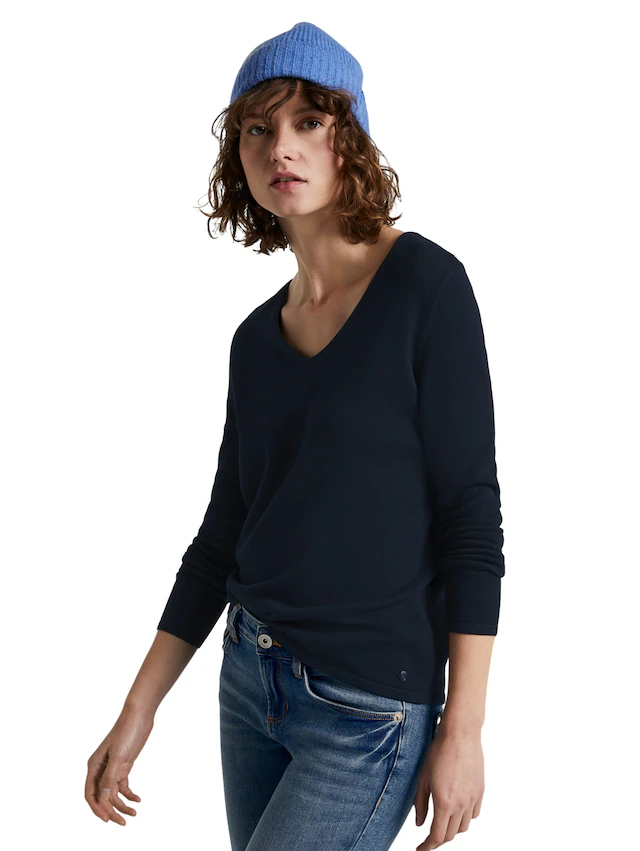 TOM TAILOR V-Ausschnitt-Pullover »Regular« mit V-Ausschnitt