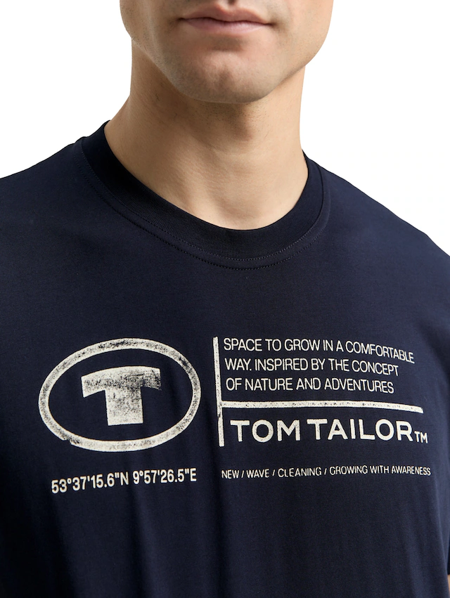 TOM TAILOR Print-Shirt »Tom Tailor Herren T-Shirt Frontprint«