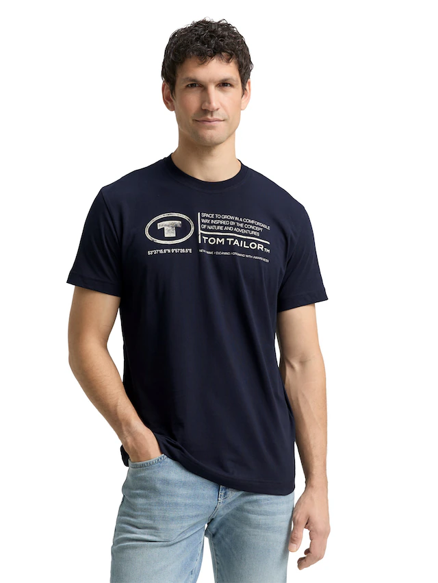 TOM TAILOR Print-Shirt »Tom Tailor Herren T-Shirt Frontprint«