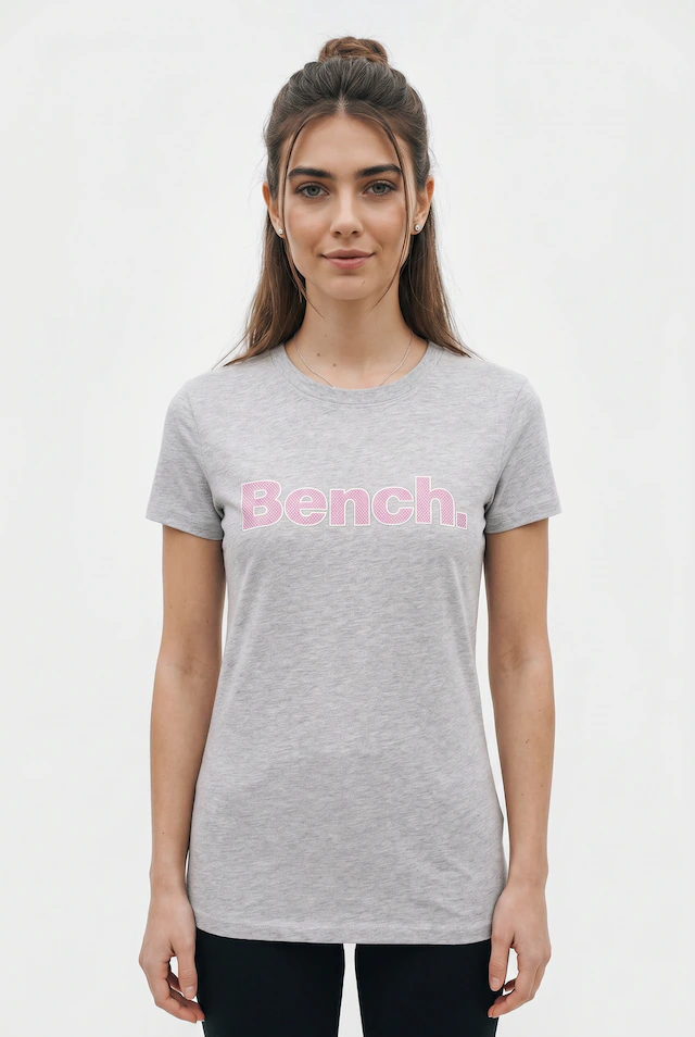 Bench. Kurzarmshirt »LEORA« figurbetonte Passform, mit Rundhalsausschnitt