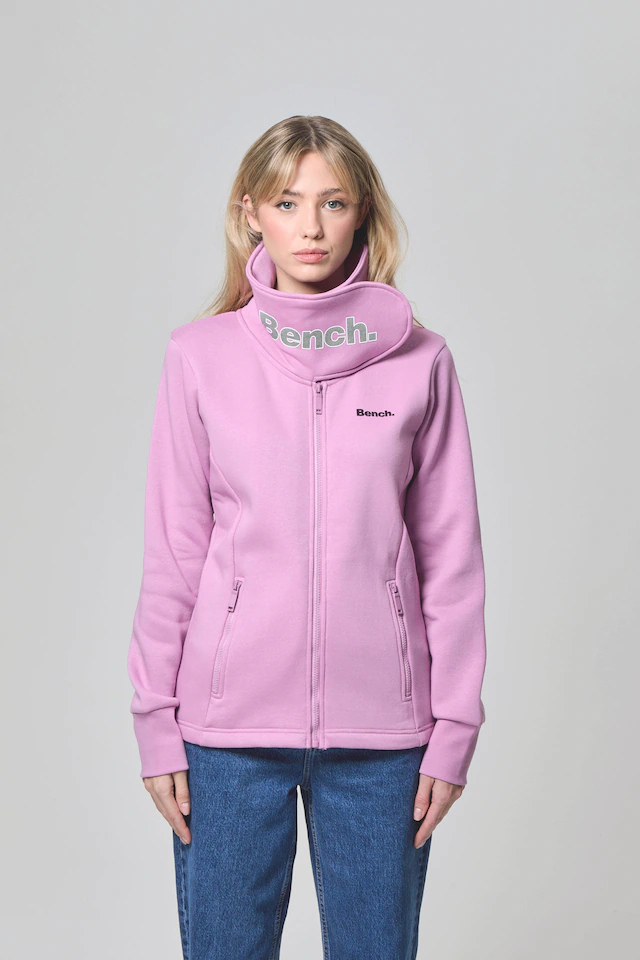 Bench. Sweatjacke »HAYLO« aus Baumwolle und Polyester, figurbetonte Passform, Langarm