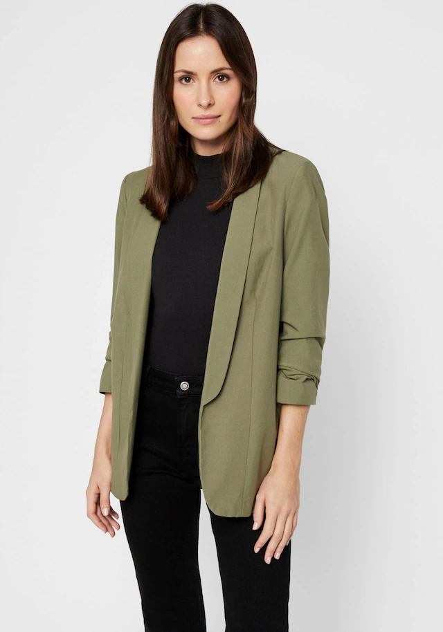 pieces »PCBOSELLA 3/4 BLAZER NOOS« Materialmix, regular fit