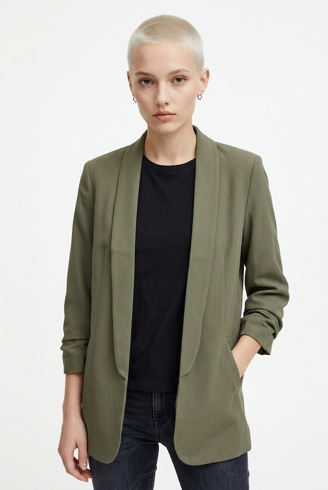 pieces »PCBOSELLA 3/4 BLAZER NOOS« Materialmix, regular fit
