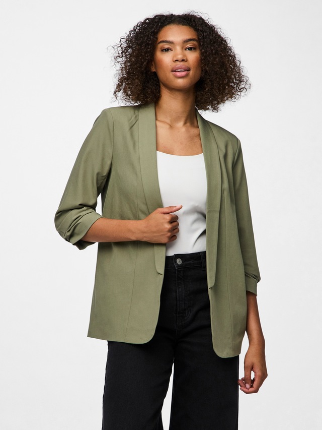 pieces »PCBOSELLA 3/4 BLAZER NOOS« Materialmix, regular fit