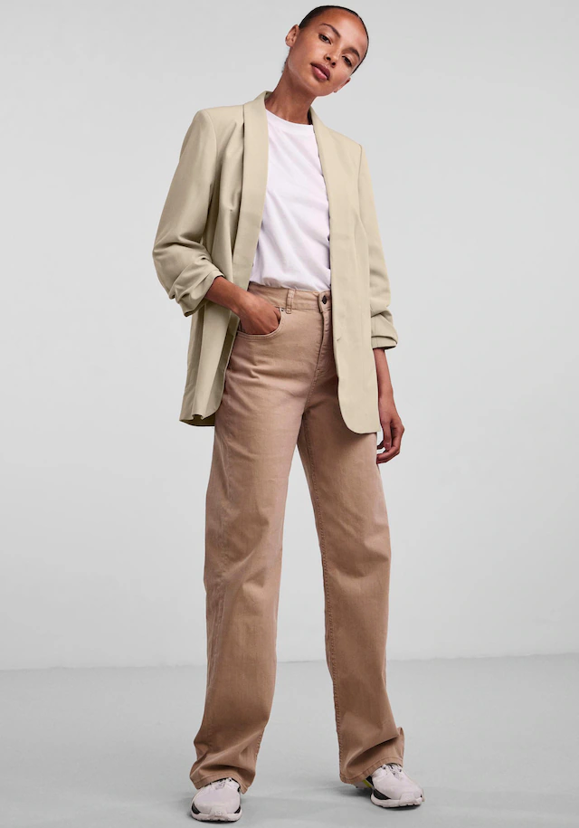 pieces »PCBOSELLA 3/4 BLAZER NOOS« Materialmix, regular fit