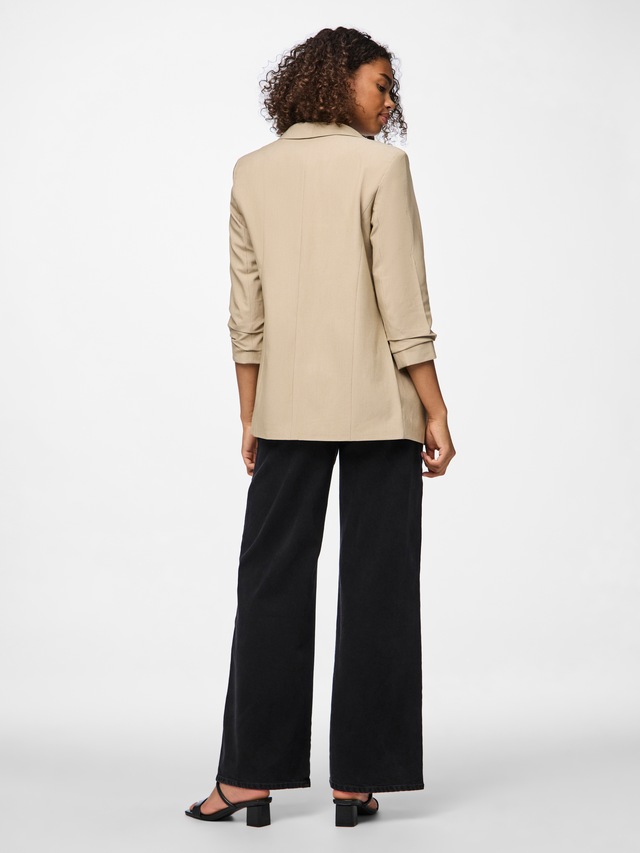 pieces »PCBOSELLA 3/4 BLAZER NOOS« Materialmix, regular fit
