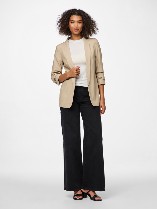 pieces »PCBOSELLA 3/4 BLAZER NOOS« Materialmix, regular fit