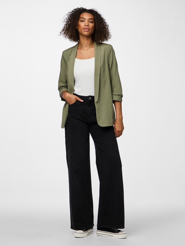 pieces »PCBOSELLA 3/4 BLAZER NOOS« Materialmix, regular fit