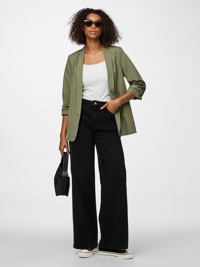 pieces »PCBOSELLA 3/4 BLAZER NOOS« Materialmix, regular fit