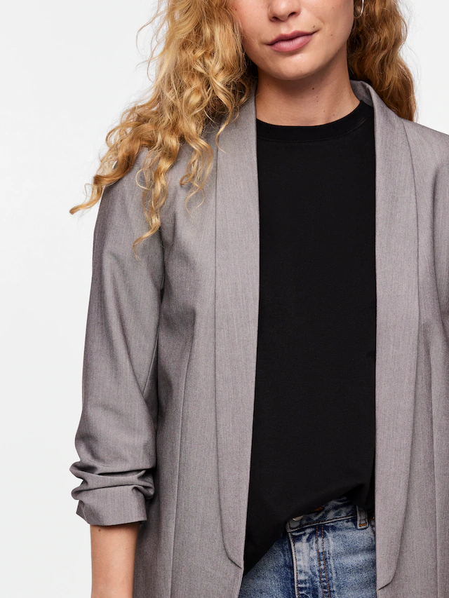 pieces »PCBOSELLA 3/4 BLAZER NOOS« Materialmix, regular fit
