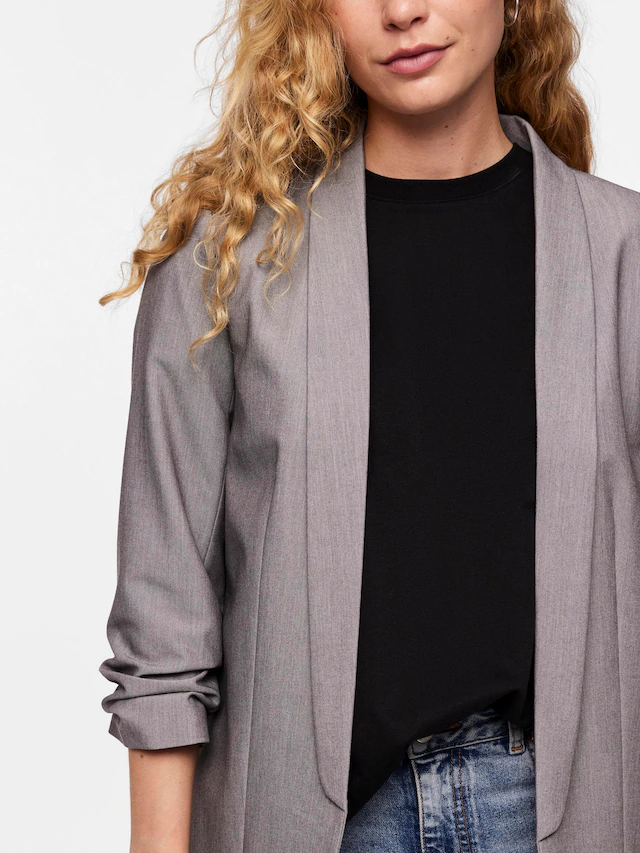 pieces »PCBOSELLA 3/4 BLAZER NOOS« Materialmix, regular fit