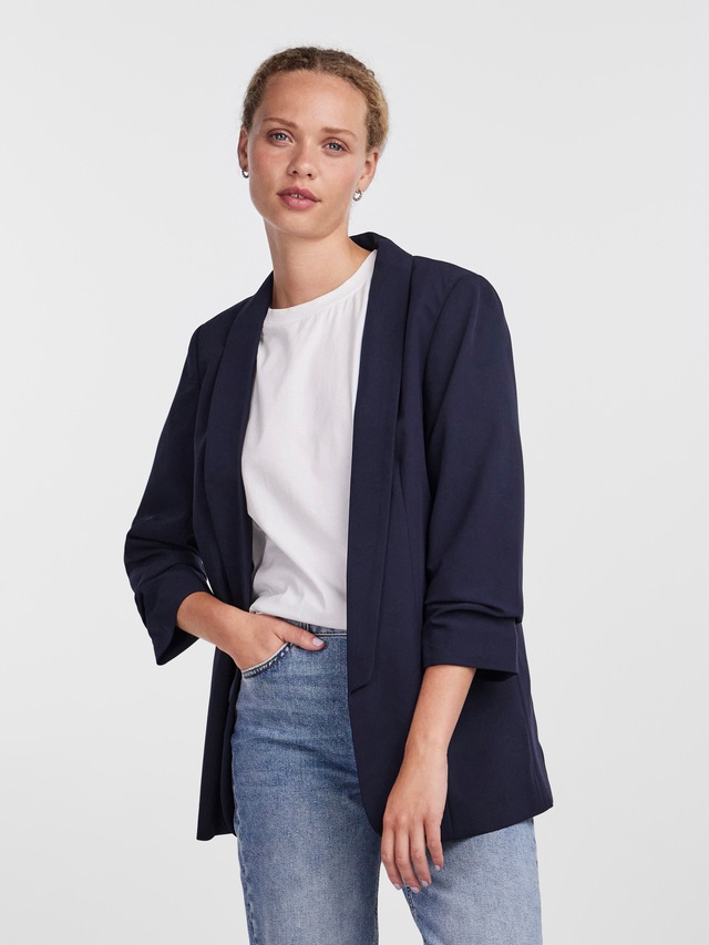 pieces »PCBOSELLA 3/4 BLAZER NOOS« Materialmix, regular fit