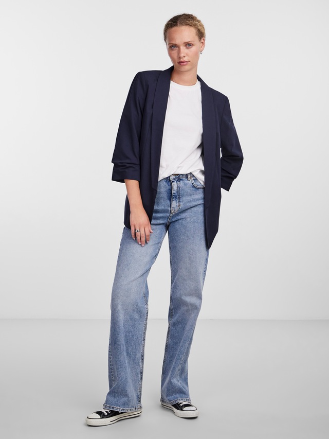 pieces »PCBOSELLA 3/4 BLAZER NOOS« Materialmix, regular fit