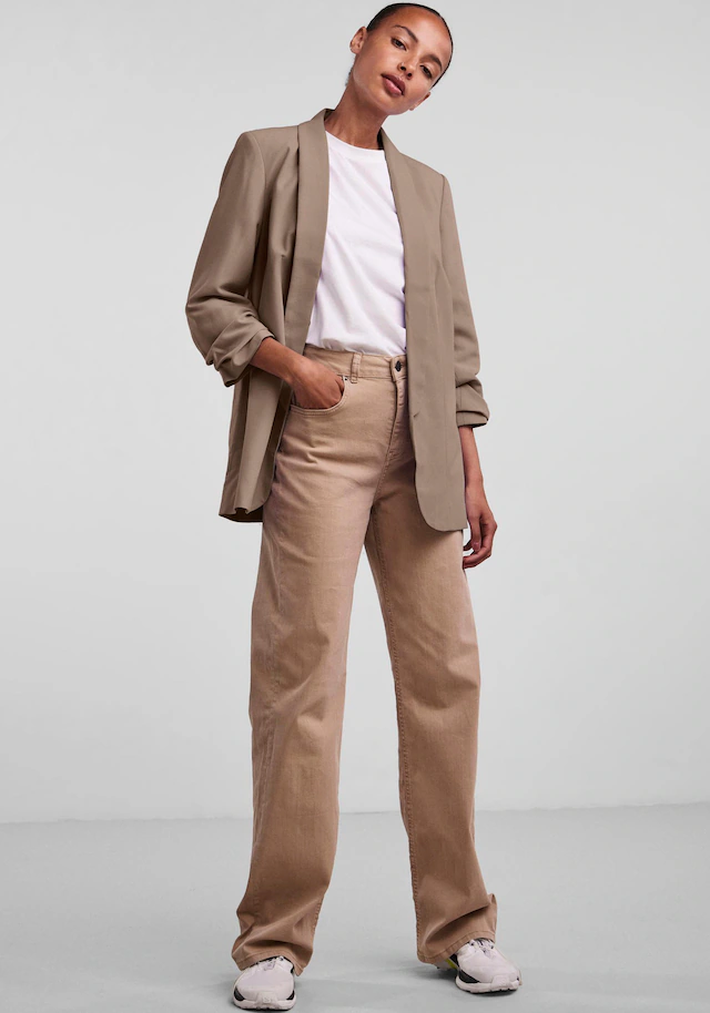 pieces »PCBOSELLA 3/4 BLAZER NOOS« Materialmix, regular fit