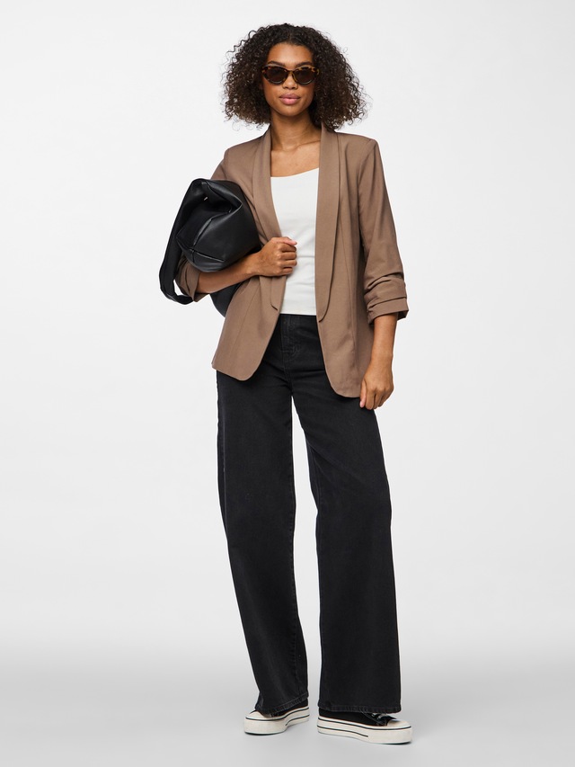 pieces »PCBOSELLA 3/4 BLAZER NOOS« Materialmix, regular fit