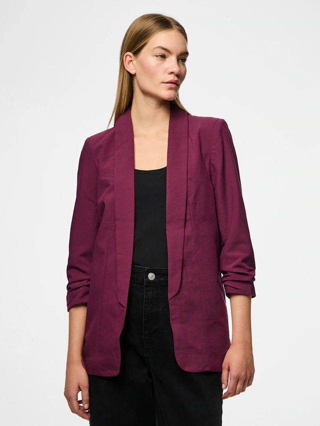 pieces »PCBOSELLA 3/4 BLAZER NOOS« Materialmix, regular fit