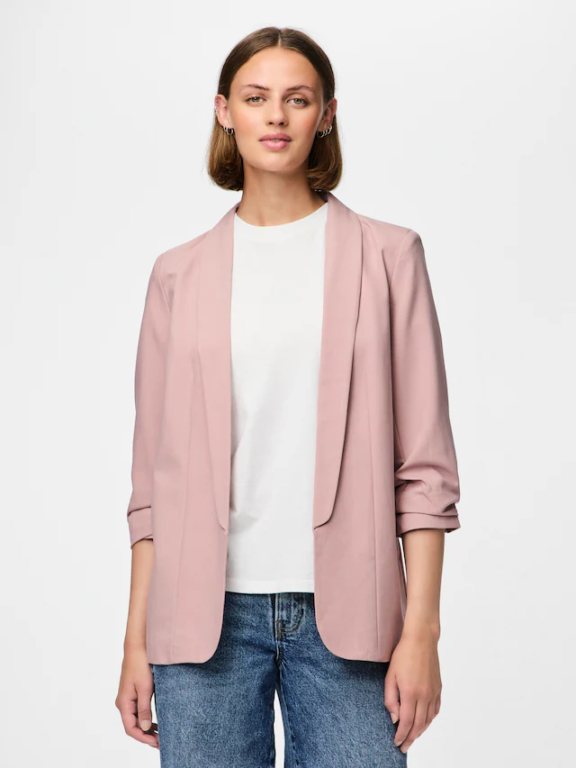 pieces »PCBOSELLA 3/4 BLAZER NOOS« Materialmix, regular fit