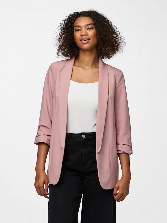 pieces »PCBOSELLA 3/4 BLAZER NOOS« Materialmix, regular fit