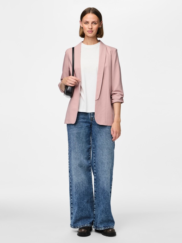 pieces »PCBOSELLA 3/4 BLAZER NOOS« Materialmix, regular fit