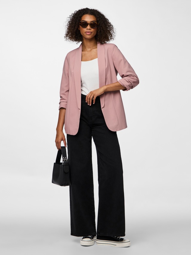 pieces »PCBOSELLA 3/4 BLAZER NOOS« Materialmix, regular fit