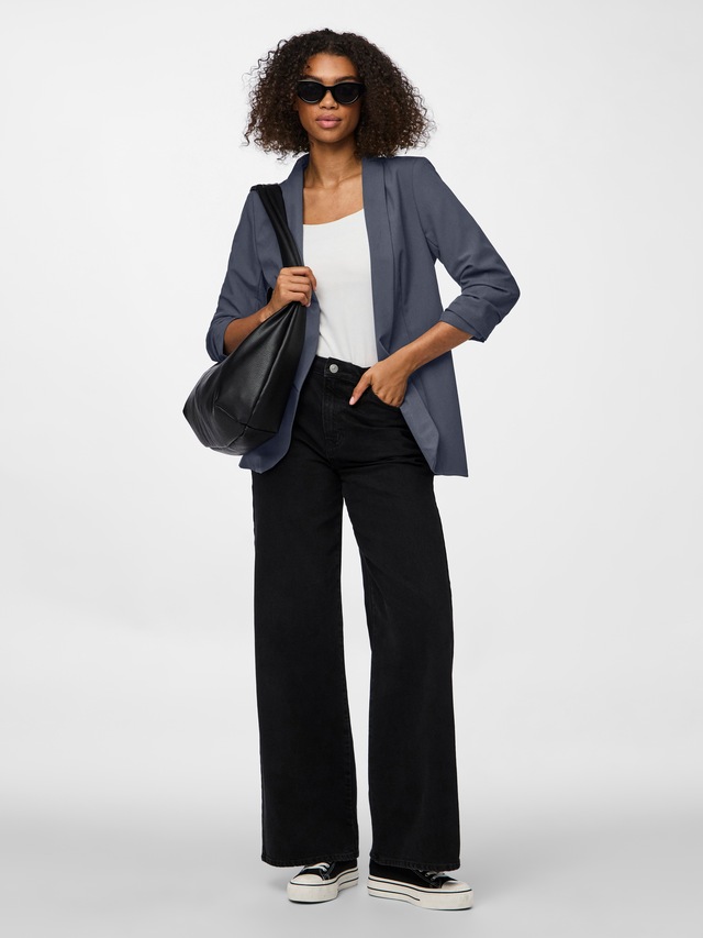 pieces »PCBOSELLA 3/4 BLAZER NOOS« Materialmix, regular fit