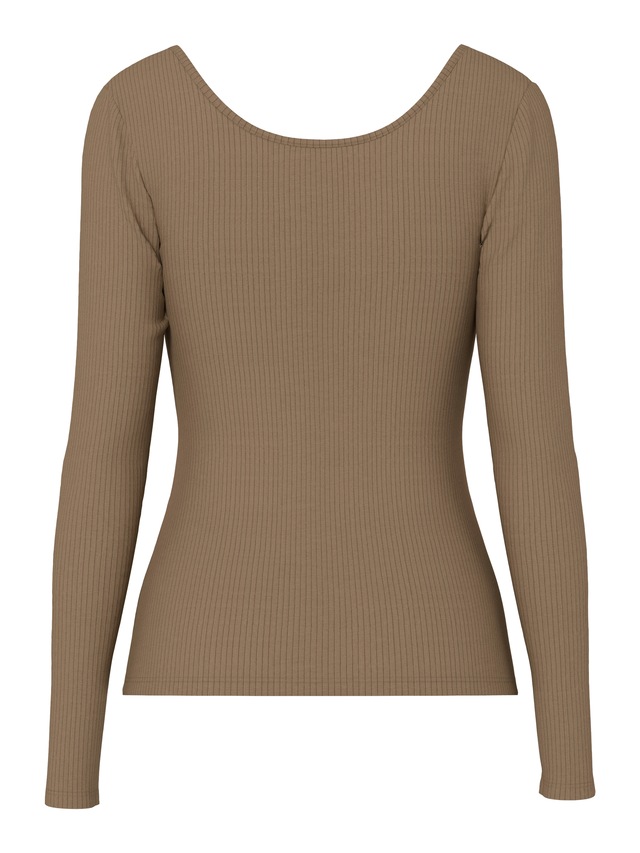 pieces Langarmshirt »PCKITTE LS TOP NOOS BC« Baumwollmischung, slim fit