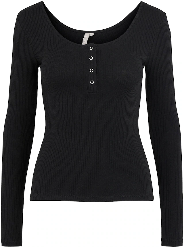 pieces Langarmshirt »PCKITTE LS TOP NOOS BC« Baumwollmischung, slim fit